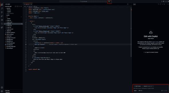 Copilot icon on the VS Code menu bar